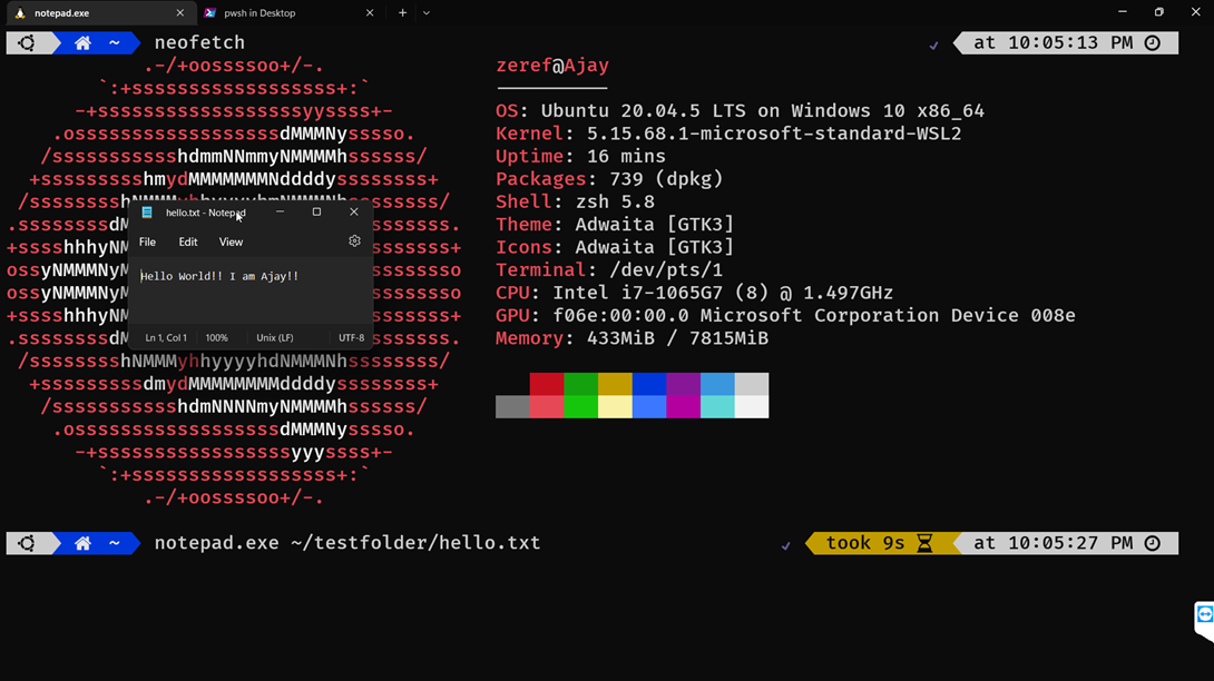 Using Windows application to edit a Linux file in Windows Terminal