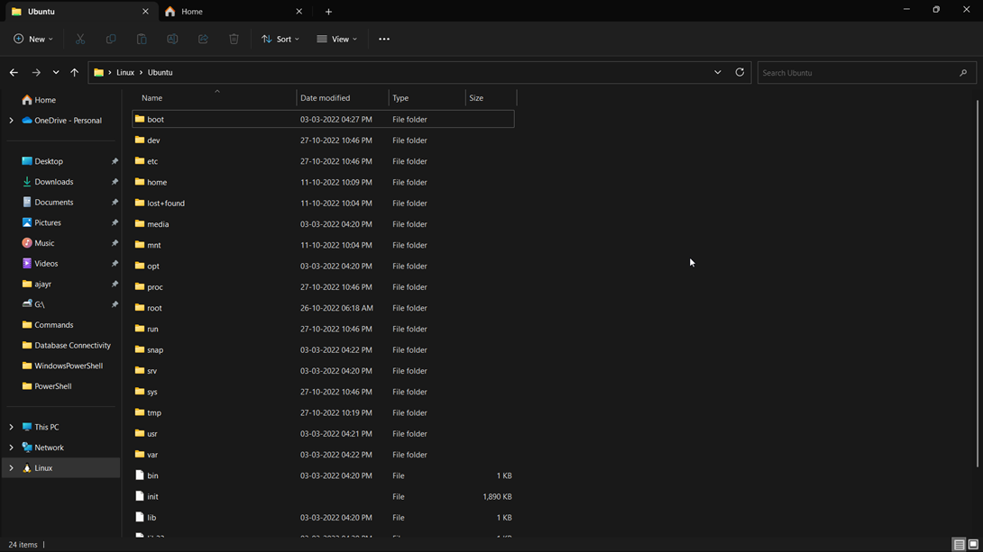 Accessing the Linux filesystem as if it was part of the native windows environment
